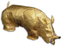 Gold foil rhinoceros